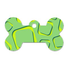 Shapes Green Lime Abstract Wallpaper Dog Tag Bone (two Sides)