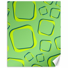 Shapes Green Lime Abstract Wallpaper Canvas 11  X 14   by Mariart