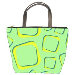 Shapes Green Lime Abstract Wallpaper Bucket Bags by Mariart