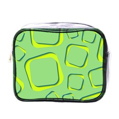 Shapes Green Lime Abstract Wallpaper Mini Toiletries Bags