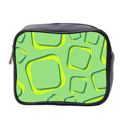 Shapes Green Lime Abstract Wallpaper Mini Toiletries Bag 2-side by Mariart