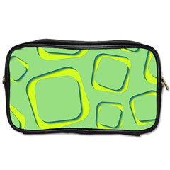 Shapes Green Lime Abstract Wallpaper Toiletries Bags by Mariart