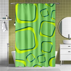 Shapes Green Lime Abstract Wallpaper Shower Curtain 48  X 72  (small) 