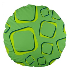 Shapes Green Lime Abstract Wallpaper Large 18  Premium Round Cushions by Mariart