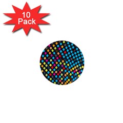 Polkadot Rainbow Colorful Polka Circle Line Light 1  Mini Buttons (10 Pack) 