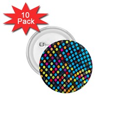 Polkadot Rainbow Colorful Polka Circle Line Light 1 75  Buttons (10 Pack)