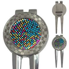 Polkadot Rainbow Colorful Polka Circle Line Light 3-in-1 Golf Divots by Mariart