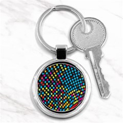 Polkadot Rainbow Colorful Polka Circle Line Light Key Chains (round)  by Mariart