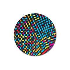 Polkadot Rainbow Colorful Polka Circle Line Light Magnet 3  (round) by Mariart