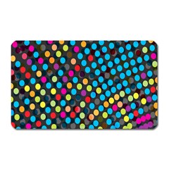 Polkadot Rainbow Colorful Polka Circle Line Light Magnet (rectangular) by Mariart