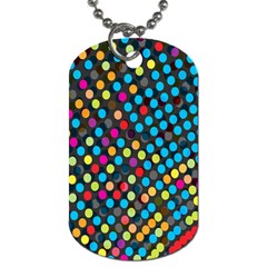 Polkadot Rainbow Colorful Polka Circle Line Light Dog Tag (two Sides) by Mariart