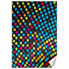 Polkadot Rainbow Colorful Polka Circle Line Light Canvas 20  X 30   by Mariart