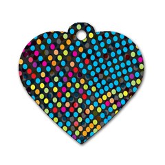 Polkadot Rainbow Colorful Polka Circle Line Light Dog Tag Heart (one Side) by Mariart