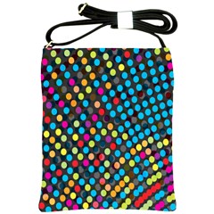 Polkadot Rainbow Colorful Polka Circle Line Light Shoulder Sling Bags by Mariart