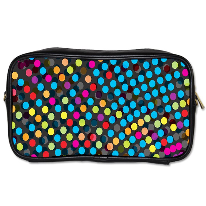 Polkadot Rainbow Colorful Polka Circle Line Light Toiletries Bags