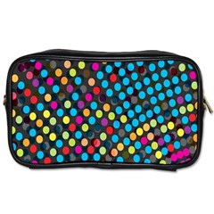 Polkadot Rainbow Colorful Polka Circle Line Light Toiletries Bags 2-side by Mariart