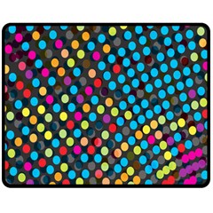 Polkadot Rainbow Colorful Polka Circle Line Light Fleece Blanket (medium)  by Mariart