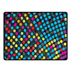 Polkadot Rainbow Colorful Polka Circle Line Light Fleece Blanket (small)