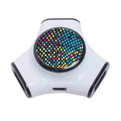 Polkadot Rainbow Colorful Polka Circle Line Light 3-port Usb Hub by Mariart