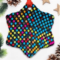 Polkadot Rainbow Colorful Polka Circle Line Light Ornament (snowflake) by Mariart