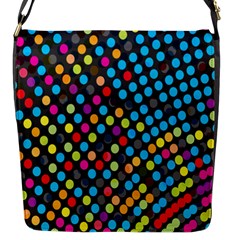 Polkadot Rainbow Colorful Polka Circle Line Light Flap Messenger Bag (s) by Mariart