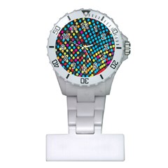 Polkadot Rainbow Colorful Polka Circle Line Light Plastic Nurses Watch by Mariart