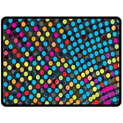 Polkadot Rainbow Colorful Polka Circle Line Light Double Sided Fleece Blanket (large) 