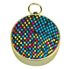 Polkadot Rainbow Colorful Polka Circle Line Light Gold Compasses by Mariart