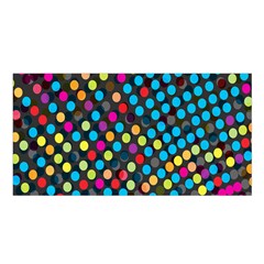 Polkadot Rainbow Colorful Polka Circle Line Light Satin Shawl