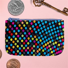 Polkadot Rainbow Colorful Polka Circle Line Light Large Coin Purse by Mariart