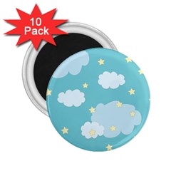 Stellar Cloud Blue Sky Star 2 25  Magnets (10 Pack) 