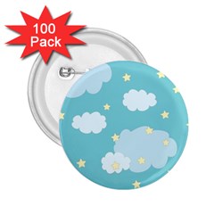 Stellar Cloud Blue Sky Star 2 25  Buttons (100 Pack) 