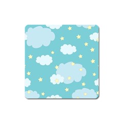 Stellar Cloud Blue Sky Star Square Magnet