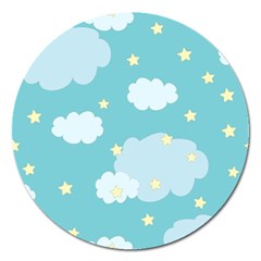 Stellar Cloud Blue Sky Star Magnet 5  (round) by Mariart