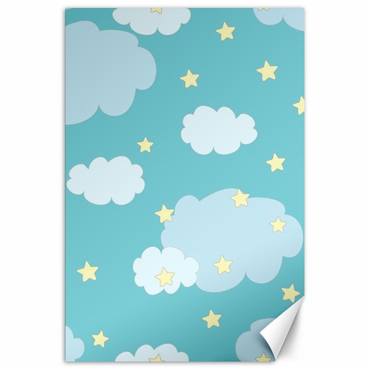 Stellar Cloud Blue Sky Star Canvas 20  x 30  