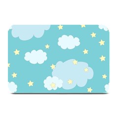 Stellar Cloud Blue Sky Star Plate Mats by Mariart