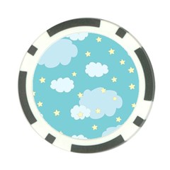 Stellar Cloud Blue Sky Star Poker Chip Card Guard