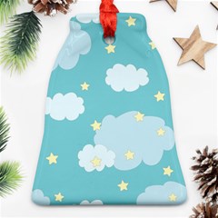 Stellar Cloud Blue Sky Star Bell Ornament (two Sides) by Mariart