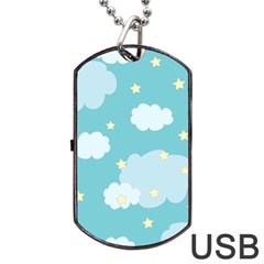 Stellar Cloud Blue Sky Star Dog Tag Usb Flash (one Side) by Mariart