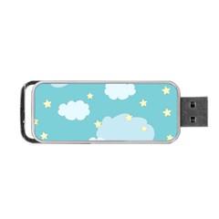 Stellar Cloud Blue Sky Star Portable Usb Flash (two Sides)