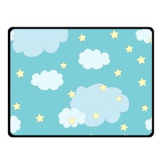 Stellar Cloud Blue Sky Star Double Sided Fleece Blanket (small)  by Mariart