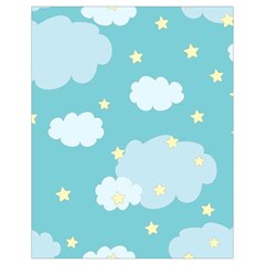 Stellar Cloud Blue Sky Star Drawstring Bag (small)