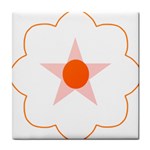 Test Flower Star Circle Orange Tile Coasters Front