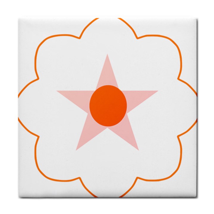 Test Flower Star Circle Orange Tile Coasters