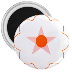 Test Flower Star Circle Orange 3  Magnets