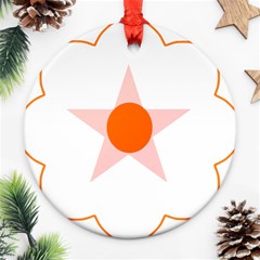 Test Flower Star Circle Orange Ornament (round)