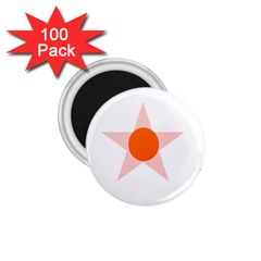 Test Flower Star Circle Orange 1 75  Magnets (100 Pack)  by Mariart