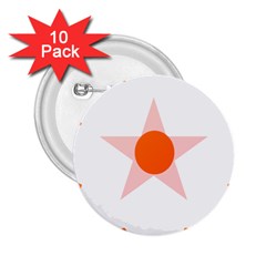 Test Flower Star Circle Orange 2 25  Buttons (10 Pack)  by Mariart