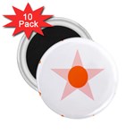 Test Flower Star Circle Orange 2.25  Magnets (10 pack)  Front