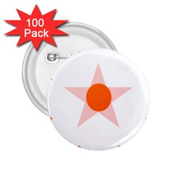 Test Flower Star Circle Orange 2 25  Buttons (100 Pack)  by Mariart